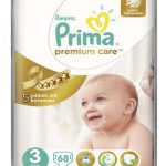 پوشک پریما پمپرز سفید ضد حساسیت سایز 3 تعداد 68 عددی pampers prima