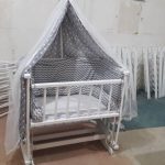 گهواره چوبی کنار مادر u شکل ابعداد 90*60 دیوانکو Divanco