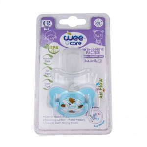 پستانک ارتودنسی درب‌دار سفید وی کر سایز 3 کد wee care p126