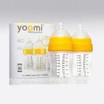 دو شیشه شیر یومی با گرم کن هدیه y25b 5oz + slow teat (2of)