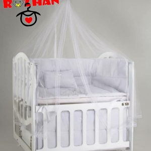 گهواره چوبی الیزا ابعاد دو سایز مختلف کنار مادر و تنظیمی دیوانکو Divanco