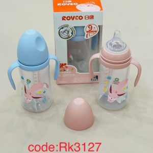 شیشه شیر رووکو 330 میل 9+ طلقی دسته دار rovco rk-3127