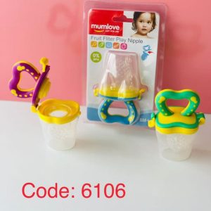 پستانک میوه خوری دسته طرح قلب موم لاو 6106 MUMLOVE