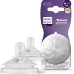 سرشیشه اونت AVENT طبیعی نچرال شماره 2 دوتایی +0m دو قطره نسل جدید ریسپانس SCY962/02