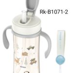 لیوان نی و دسته دار با بند رووکو ROVCO طرح ماشین و حیوانات طوسی با کد rk-b1071-2