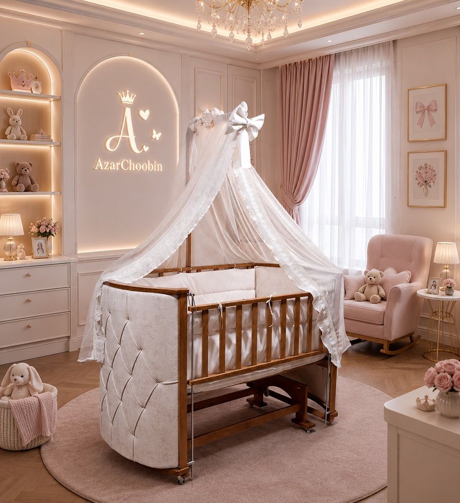 -2147483648_-210631 گهواره چوبی مدل لمسه ابعداد 70*120 برند آذرچوبین AzarChoobin - Image 1