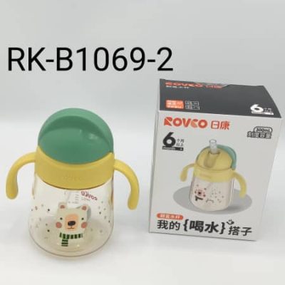 لیوان آبمیوه خوری نی دار  330 میل رووکو سبز Rovco  کد  B1069-2
