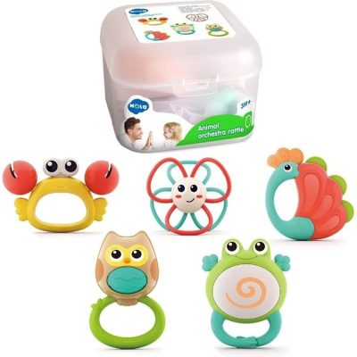 ست جغجغه دندانگیر 5 عددی  هولی تويز کد  E3188 برند HUILE TOY