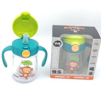 لیوان نی و دسته دار طرح شیر موز رووکو ROVCO طرح ماشین و حیوانات با کد rk-b1066-3