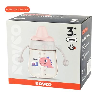 لیوان سوپاپی  وتبدار 180 میل  رووکو ROVCO رنگ صورتی با کد rk-W1001-2