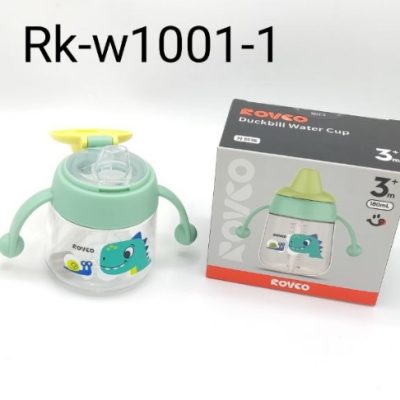 لیوان سوپاپی و نی دار 180 میل  رووکو ROVCO رنگ سبز با کد rk-W1001-1