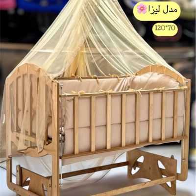 گهواره چوبی برند ماتاکیدز Mata kids مدل لیزا (120*70)