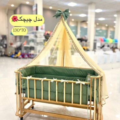 گهواره چوبی برند ماتاکیدز Mata kids مدل چیچک (130*70)