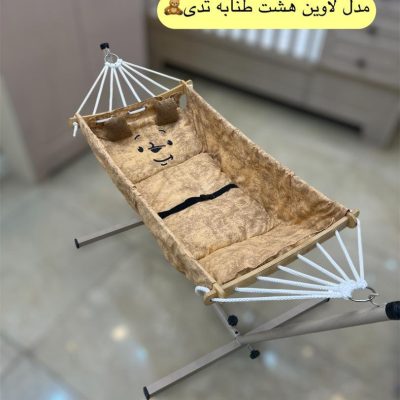 گهواره چوبی برند ماتاکیدز Mata kids مدل لاوین (8 طنابه)