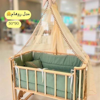 گهواره چوبی برند ماتاکیدز Mata kids مدل رهام (90*50)