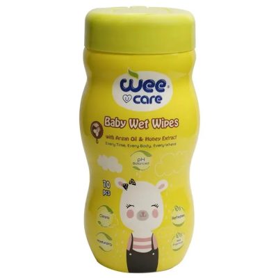 دستمال مرطوب کودک  سلیندری وی کر حاوی روغن آرگان 72 عدد وی کر wee care