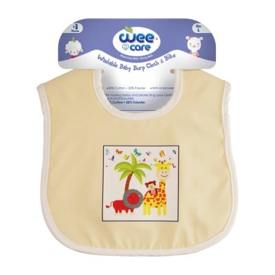 پیش بند کودک وی کر طرح Happy Forest مدل سایز بزرگ ضدآب حوله ای قابل شستشو (Wee Care-A805)