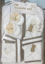 سرویس حوله 5 تیکه طرح طرح دار دو خرس