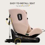 صندلی ماشین جووی کیدز Jovikids مدل Ranger TT 360   رنگ (مشکی گرک ومیش _صورتی) - Image 15