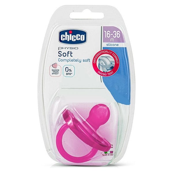 8058664051915 (1) پستانک 16 تا 36 ماه تمام سیلیکون فیزیو سافت صورتی چیکو Chicco کد 002713110 - Image 1