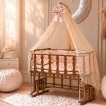 تخت و گهواره اسکلت قهوه ای خود رنگ طرح قلبی اقتصادی دانی نی Danini