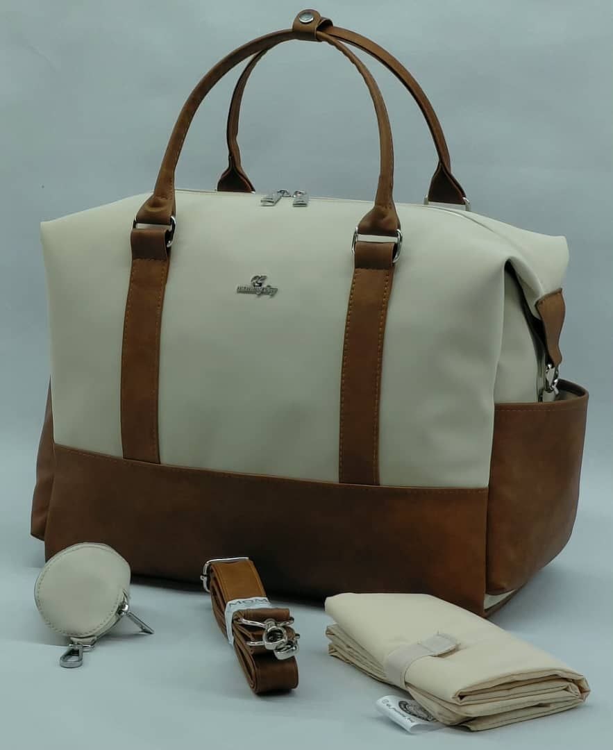 قهوهای و کرم ساک لوازم ویوا خاویاری برند کیو ضد مامی بگ QZ_MOMMY_BAG - Image 1